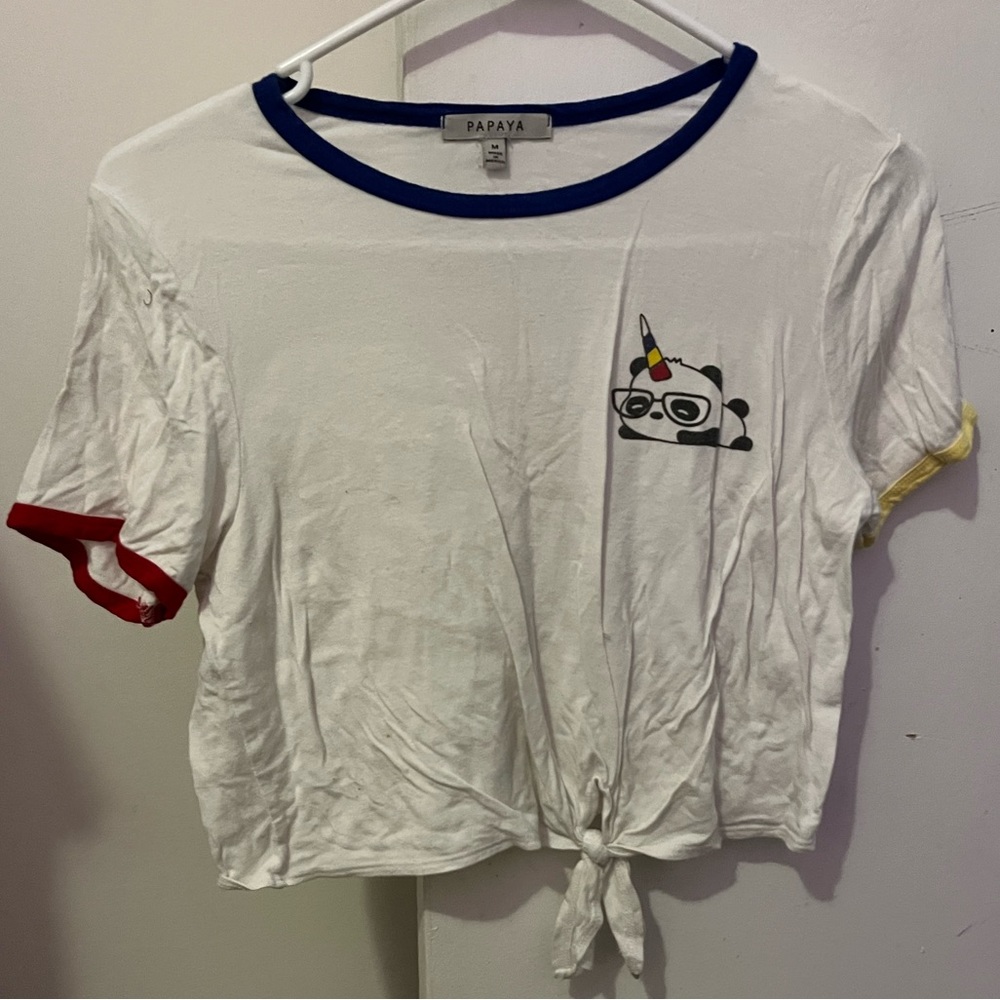 Papaya Panda Cropped Shirt